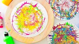 Lazy Susan Skewer Spin Art With Kids