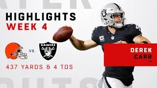 Derek Carr Goes Off for 437 Yards & 4 TDs vs. Cleveland