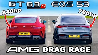 840hp AMG GT v 760hp AMG EQS: DRAG RACE