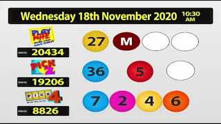 NLCB Online Draws  Wednesday 18th November 2020