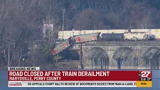 Train derailment causes road to close in Marysville