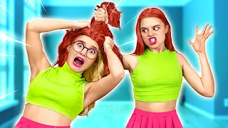 MY ADOPTED SISTER COPIES ME! Extreme Makeover from NERD to E-GIRL! Gadgets from TikTok by La La Life