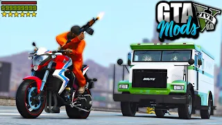 ASSALTO AO CARRO FORTE e A FUGA INSANA DE HONDA CB1000 ( ÉPICO ) - GTA 5 MODS