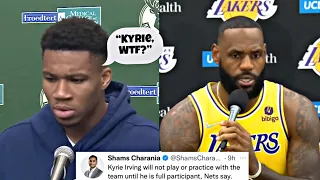 NBA Players REACT To Kyrie Irving's Situation With The Vaccine! (Ft. LeBron, Giannis, Curry, & More)