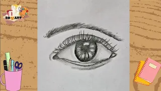 Easy Way to Draw a Realistic Eye For The Beginners Step by Step 👁