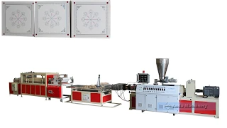 603 by 603mm PVC ceiling board production line with online hot stamping machine