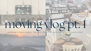 MOVING VLOG PT. 1 ||  days in my life: organizing the kitchen, target haul & apartment sneak peek!