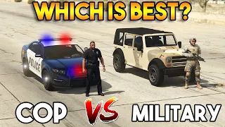 GTA 5 ONLINE : COP CAR VS MILITARY CAR (WHICH IS BEST?)