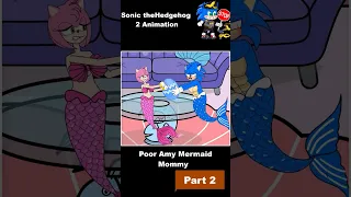 Sonic the Hedgehog 2 Animation - Poor Amy Mermaid Mommy Love Daughter #shorts