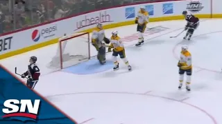 Logan O'Connor Scores Bizarre Goal After Nashville Predators Believe Puck Goes Out Of Play