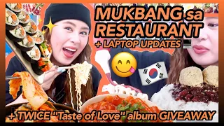 MUKBANG SA RESTAURANT (KOREAN FOOD) + LAPTOP UPDATES + GIVING AWAY 3 TWICE "TASTE OF LOVE" ALBUMS!!