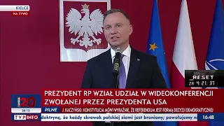 Prezydent Andrzej Duda po rozmowie z prezydentem USA