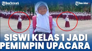 VIRAL DI MEDIA SOSIAL, Bocah Mungil Kelas 1 SD Jadi Pemimpin Upacara Bendera di Lampung