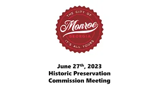 (2023) 06-27 - Historic Preservation Commission Meeting