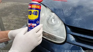 WD-40 Scheinwerfer reinigen und aufbereiten - Tipps Lifehack Polieren *Probieren geht über Studieren