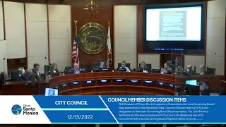 Santa Monica City Council Meeting December 13, 2022