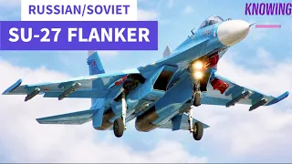 Russian/soviet twin engine Fighter Jet: The SU-27 Flanker super maneuverable fighter aircraft