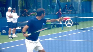 Roger Federer Forehand Slow Motion Court Level View - ATP Classic Tennis Forehand Technique