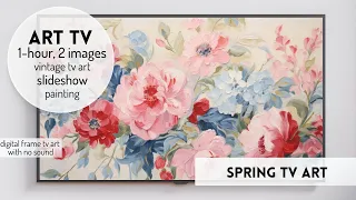 Vintage Floral Background ~ Vintage Art TV Turn Your TV Into Art ~ 1 Hr HD Paintings Frame TV Hack