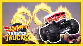 ЗОНА ЭКСТРЕМАЛЬНЫХ ОГНЕННЫХ ТРЮКОВ!🔥| Monster Trucks Island | @HotWheelsRussia +3