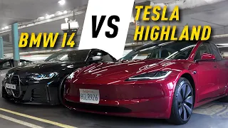 2024 Tesla Model 3 Highland VS BMW i4 - Battle of the EV Titans