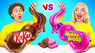 Tantangan Permen Karet VS Makanan Coklat | Momen lucu Choco DO