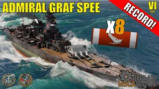 Cruiser Admiral Graf Spee 8 Kills & 103k Damage | World of Warships Gameplay