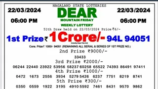 🔴 Nagaland Lottery Live 6pm 22/3/2024 Day | State Dear Lottery Result