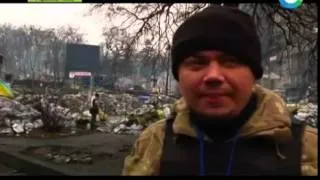 Украина  Киев евромайдан Митингующие в Киеве сдают баррикады  16 02 2014