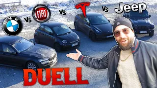 Ich vergleiche meine Autos🤯🔥 BMW vs. Tesla vs. Jeep vs. Fiat 🤩🔥