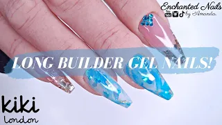 Long Builder Gel Nails Tutorial | Encapsulating Glitter In Gel 💅🏼