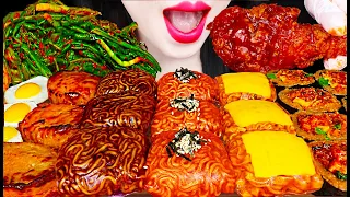 ASMR FRIED CHICKEN, NOODLES 직접 만든 불닭쌈, 양념 치킨 먹방 MUKBANG, EATING