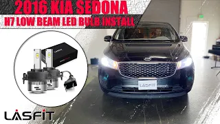 LASFIT custom H7 LED headlight bulbs Install on Kia Sedona 2016 2017 2018