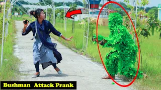 Bushman Attack Prank on Public || Bushman Prank: The Way she Jumped || 4 Minute Fun