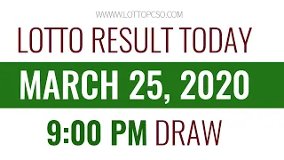 Lotto Result Today March 25, 2020 9PM (6/55, 6/45, 4D)