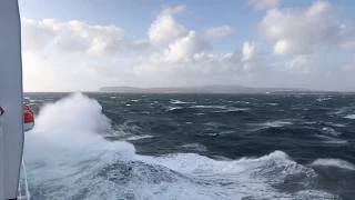 😱STORM🤢: BIG WAVES on the way to Iceland with Smyril Line Norröna