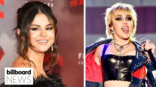 Miley Cyrus Reacts to Selena Gomez’s Impression Of Her On ‘SNL’ | Billboard News