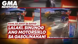 Lalaki, sinunog ang motorsiklo sa gasolinahan! | GMA News Feed