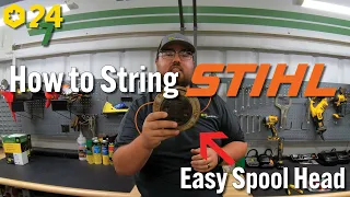 How to String Weedeater Head using Easy to Spool Stihl Trimmer Auto Cut C26-2 Head