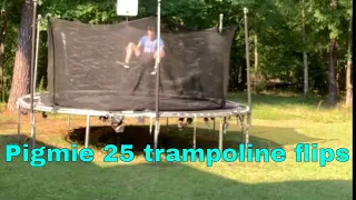 Doing all of Pigmie's 25 easy trampoline flips