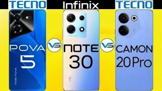 Infinix Note 30 4G VS Tecno Pova 5 VS Tecno Camon 20 Pro 4G | Tecno Pova 5