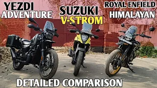 Royal Enfield Himalayan vs Yezdi Adventure vs Suzuki V Strom SX 250 #detailedcomparison