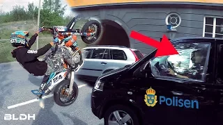 Wheelies for the Police! *HUGE SUPERMOTO RIDEOUT* | BLDH