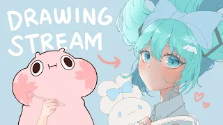 I'm drawing CinnaMiku! - Finishing Hatsune Miku x Cinnamoroll fanart シナモンミク |Photoshop