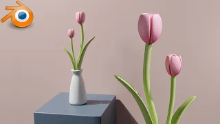 How to make a cute vase of flowers in Blender #oe284