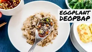 Korean Eggplant Deopbap & Topping Sauce... Must-Try!