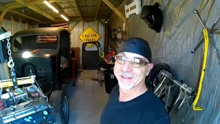 '46 Chevy truck build  - Engine is out!! - body working rear fenders, bench test new lights