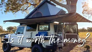 Alu-Cab Shadow Awning & Hercules Rooftop Conversion Review - Full Time Overland Travel Pros and Cons