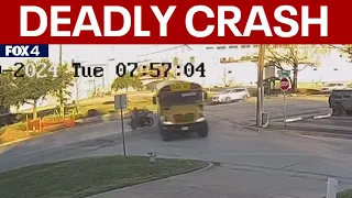 Video shows moments before Fort Worth crash involving school bus that killed motorcyclist