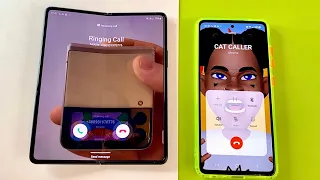 Samsung Z Fold + Fake Z Flip Incoming call vs Samsung Galaxy A73 5G Outgoing call